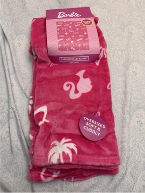 Barbie Plush Throw Blanket - Pink Oversized Thick Soft & Cuddly